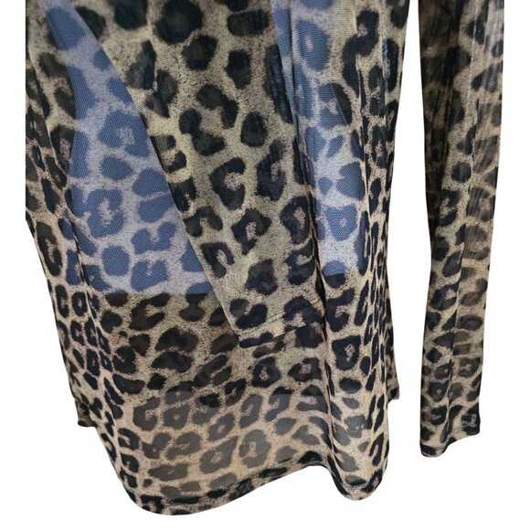 Torrid Sheer blouse Leopard Print  Polyester Spandex Blend mob wife animal - Picture 3 of 7